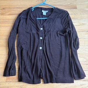 Coldwater Creek Dark Brown Button Down Shirt